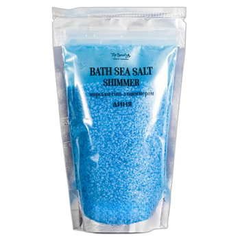 Морская соль с шиммером Дыня Top Beauty Bath Sea Salt Shimmer голубая 250 г