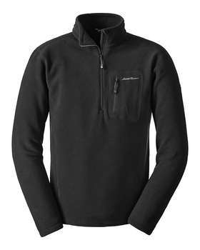 Флісовий светр Polartec Eddie Bauer men's Cloud Layer® Pro Fleece 1/4-Zip Pullover 0677 Small, Чорний