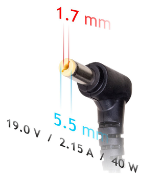 Zasilacz Akyga do laptopa Acer, Dell, Packard Bell 19V 2.15A 40W (5.5x1.7) (AK-ND-47)