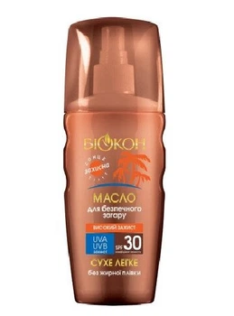 Масло Биокон для безопасного загара SPF 30 Высокая защита 160 мл. (4820160033269)