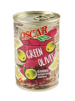 Оливки Oscar фаршированные лимоном ж/б 300г