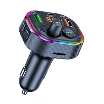 Автомобильный FM ФМ модулятор Terra T86M, Bluetooth 5.1, трансмиттер, вольтметр, USB зарядка QC 3.0 PD 20W