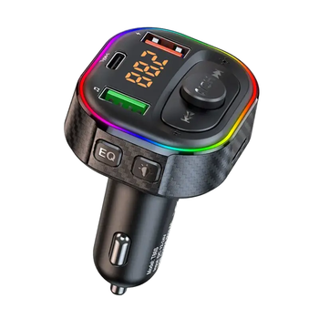 Автомобильный FM ФМ модулятор Terra T86S, Bluetooth 5.1, трансмиттер, вольтметр, USB зарядка QC 3.0
