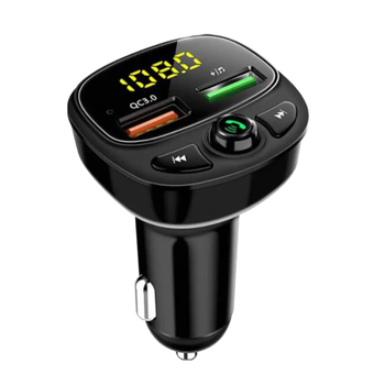 Автомобильный FM ФМ модулятор Terra HY-87, Bluetooth 5.0, трансмиттер, вольтметр, USB зарядка QC 3.0