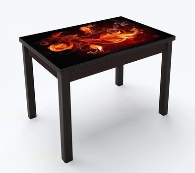 Стол обеденный раскладной Fusion furniture Марсель 90х60 Венге/Стекло УФ 01 131 (10000202)