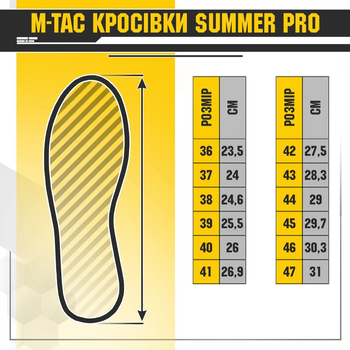 Чоловічі тактичні кросовки літні M-Tac розмір 40 (26 см) Чорний (Summer Pro Black)