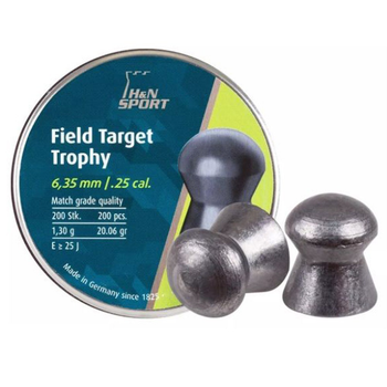 Кулі H&N Field Target Trophy 6.35 мм, 1.29 г, 200шт
