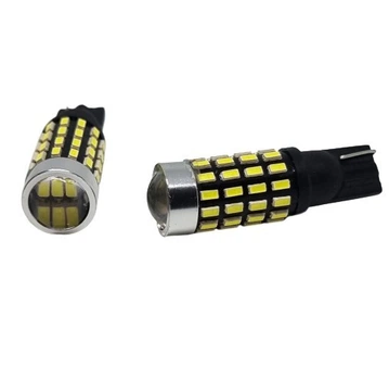 Светодиодная лампа&nbsp;Т10 W5W 54 SMD 3014 12V Белая с линзой и драйвером Avtoexpect (10601)