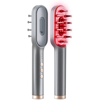 Лазерная массажная расческа от выпадения волос Power Grow Brush K-SKIN Серый (0196)