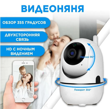 Беспроводная WiFi радионяня/видеоняня YCC365 UKC камера видеонаблюдения с датчиком движения, ночным видением microSD Белая UKC (ART:4849 v.2)