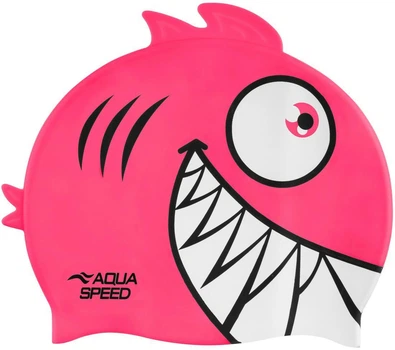 Шапочка для плавания Aqua Speed ZOO Pirana 9698 (246-03) Пиранья детская OSFM Розовая (5908217696984)