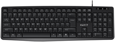 Клавіатура Havit HV-KB2006, Black, USB, кабель 1.3 м (6939119048501)