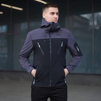 Куртка Pobedov Korol' Lev Чорно-сірий 3XL OWku113XLbage