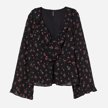 Блузка женская H&M 0824259 36 Черная (SZ2000215059617)