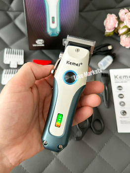 Профессиональная аккумуляторная машинка для стрижки волос Kemei KM-2621 триммер для бороды и усов