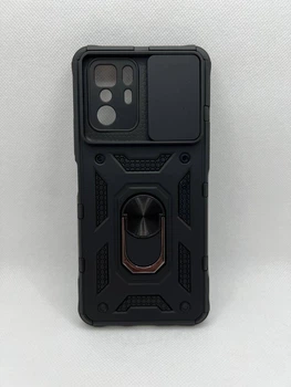 Протиударний чохол Defense Ring для Xiaomi Poco M3 Pro з кільцем Чорний