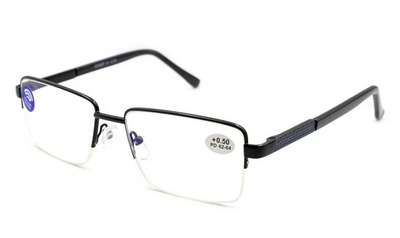 Чоловічі металеві окуляри, окуляри для читання, окуляри з діоптріями +4.0 Blueblocker