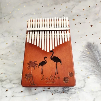 Калимба Музыкальный инструмент 17 key Kalimba Brown Flamingo