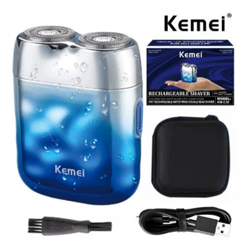 Аккумуляторная мужская электробритва Kemei KM-C30 mini для бритья бороды и усов шейвер для идеальной гладкости