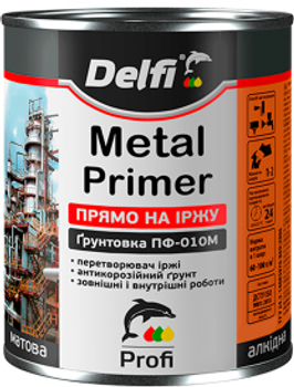 Грунтовка по ржавчине Delfi ПФ-010М 0.9 кг Черная (4820089414309)