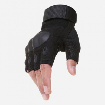 Тактические беспалые перчатки митенки, Черный / XL