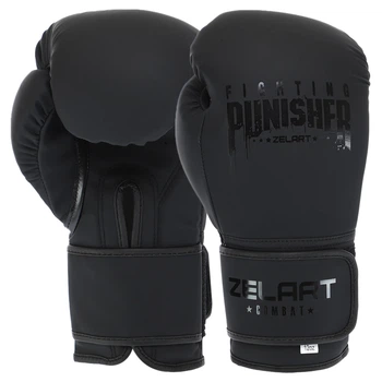 Перчатки боксерские PU Zelart PUNISHER BO-7553 (размер 12oz, черный)