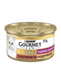 Упаковка влажного корма Purina Gourmet Gold для кошек с уткой и индейкой (кусочки в подливе) 85 г x 24 шт