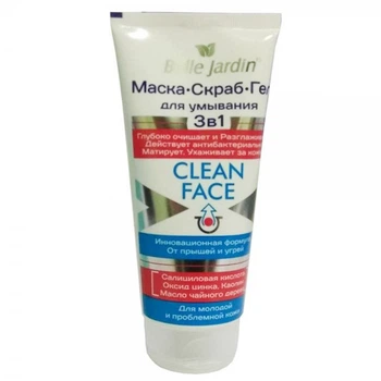 Маска-скраб для вмивання 3 в 1 Belle Jardin Clean Face 200ml (200 мл)
