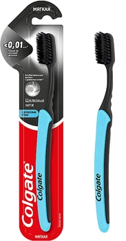 Зубная щетка "Шелковые нити с древесным углем" мягкая, синяя - Colgate Toothbrush (143085-20959)
