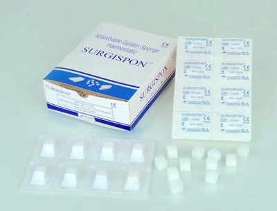 Дентальний кубик, 10x10x10мм, уп № 8, Губка гемостатическая SURGISPON, упаковка №32 (Сургіспон)