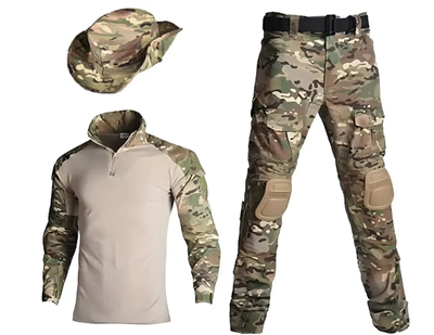 Тактический демисезонный военный коcтюм форма Han Wild убакс+налокотники, штаны+наколенники, панама мультикам р.S