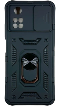 Чехол Camshield c кольцом-подставкой на Poco M4 Pro 4G черный
