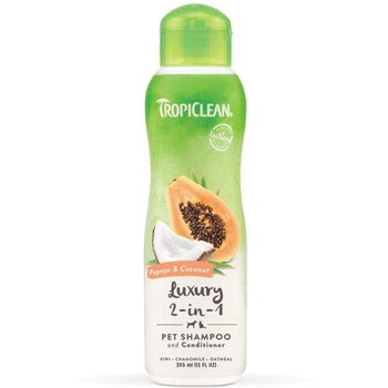 Шампунь-кондиционер с кокосом и папаей для собак и кошек Tropiclean Papaya & Coconut 355 мл (645095202504)