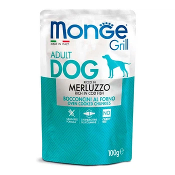 Monge (Монж) Dog Grill Merluzzo - Консервований корм з тріскою для дорослих собак, 100 г