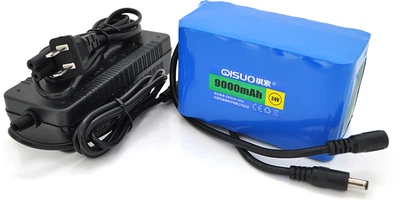Акумуляторна батарея літієва QiSuo 24V 9A з елементами Li-ion 18650 + зарядний пристрій 25.2V3A, DC5.5x2.1 (YT26018)