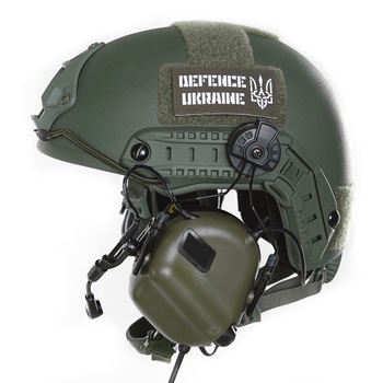 Навушники тактические активные с микрофоном на шолом Earmor M32H MOD3 Helmet Version | Ranger Green