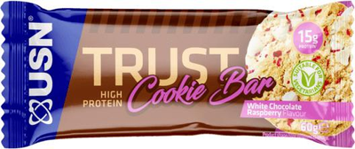 Ciastko białkowe USN Trust Cookie Bar 60 g Biała Czekolada-Malina (6009544947561)