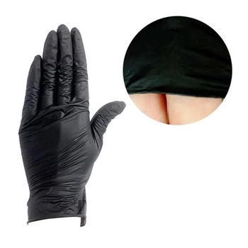 Перчатки нитриловые без талька HOFF medical S black 100 шт (4260740981403) (0173916)