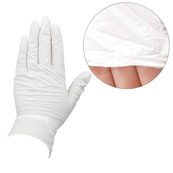 Рукавички IGAR нітрилові без тальку (набір рукавичок), Silk, білий, розмір XS, 100 шт (0090579)