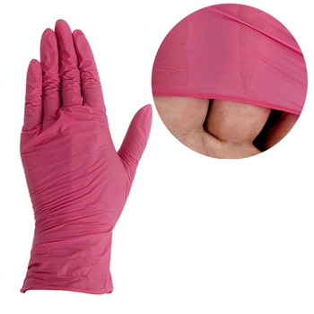Рукавички UNEX нітрилові рожеві S 100 шт (4044941012414) (0226558)