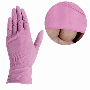 Рукавички UNEX нітрилові без тальку (набір рукавичок), світло-рожевий, розмір S, 100 шт (0091331)