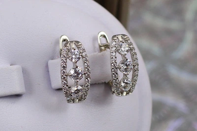 Серьги Xuping Jewelry светофор 1.5 см серебристые
