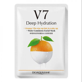 Тканевая витаминная маска для лица с экстрактом цитруса Bioaqua V7 Deep Hydration, 30 г