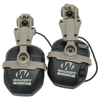 Кріплення адаптер чебурашка для активних навушників Walkers Razor Slim на тактичний шолом кронштейн BeArmD Тан (1489903W)