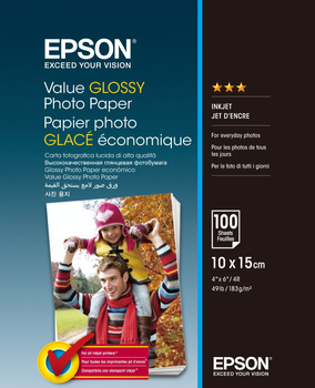 Фотопапір Epson Value Glossy Photo Paper 10х15 см 100 аркушів (C13S400039)