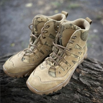 Армейские мужские ботинки трекинговые нубук берцы Пиксель 45 размер (Kali) идеальная обувь для любых условий для экстремальных условий надежная защита