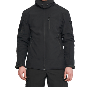 Тактична чоловіча курточка з 6 кишенями Combat Soft Shell Софтшел чорний розмір M