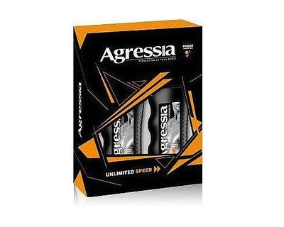 Подарунковий набір для чоловіків Agressia Unlimited Speed (шампунь + гель для душу)