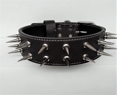 Кожаный ошейник с шипами L(45-55 см) Lockdog (2000002398073