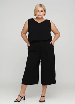 Брюки-кюлоти Ukreina Креп 2XL 60-62 Чорні U21Bru0826